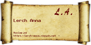 Lerch Anna névjegykártya